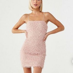 Forever 21 Pink Fringe Cami Mini Dress